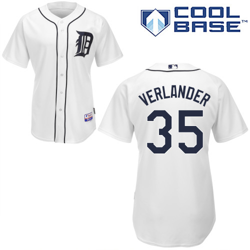 Justin Verlander #35 MLB Jersey-Detroit Tigers Men's Authentic Home White Cool Base Baseball Jersey